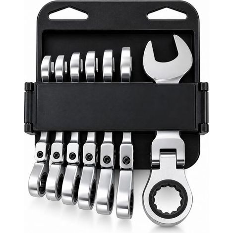 Set 7 Chiavi NANO a Cricchetto 72 Denti Snodate 8-17mm Acciaio Cromo Vanadio (1/5)