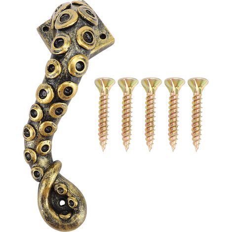 Octopus Door Handle Resin Heavy Duty Vintage Bronze Cupboard Furniture Pull Octopus Tentacle Door Handle (1/5)
