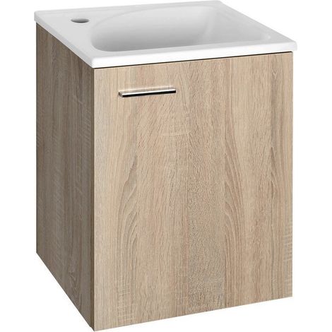 Aqualine Keramia Fresh - Meuble lavabo 40x50x32 cm, chêne platine 51048DP