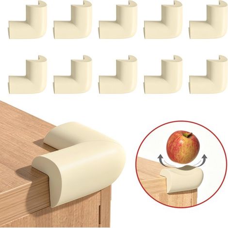Protectores de esquinas，10 unidades，5,5 x 5,5 x 3,4 cm，Protectores de seguridad para bebés，Protectores de esquinas de mesa，adecuados para mesas (1/5)