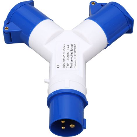 Prise industrielle étanche 220-250 V à 3 broches, 16 A, en forme de Y, avec cache-poussière pour bateau ou yacht (1/5)