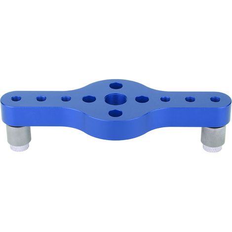 Perforateur de positionnement en alliage d'aluminium, outil de bricolage pour le travail du bois avec 3 douilles de perçage (bleu). (1/5)