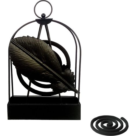 Support Bobine Anti-Moustique Boîte Bobine Moustique Bobine Support Métal Anti-Moustique Porte-Encens Classique(Noir) (1/5)
