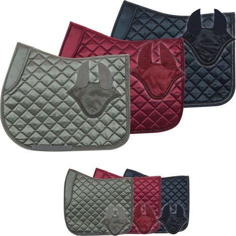Full Salto, GRIGIO: Set Sottosella e Cuffietta modello Brilliant in tessuto satinato con inserto morbido e brillantini