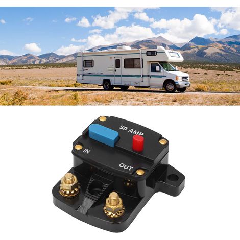 Interrupteur de protection contre les surcharges et les courts-circuits à courant élevé pour systèmes audio de voiture, adapté aux voitures, camping-cars et yachts (50A). (1/5)