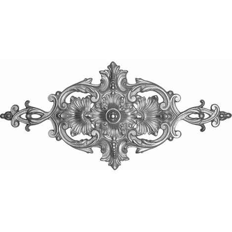 Grande palmette avec détail floral - Hauteur 350mm Longueur 720mm - À visser avec taraudage M6 - Aluminium - DECO FER FORGE (1/2)