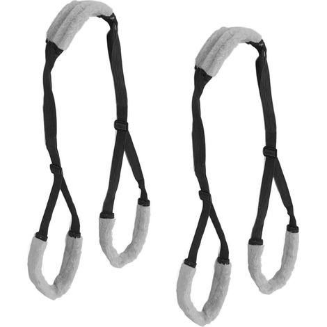 Harnais de soutien pour pattes arrière de chien, 2 pièces, en velours de corail doux, sangle réglable, écharpe de levage arrière, aide à la jambe arrière noire (1/5)