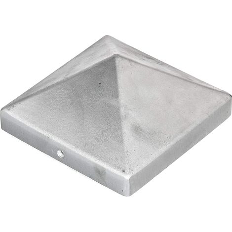 Alberts 217242 Copripalo per pali in legno, forma alta, alluminio fuso, lucido, 120 x 120 mm