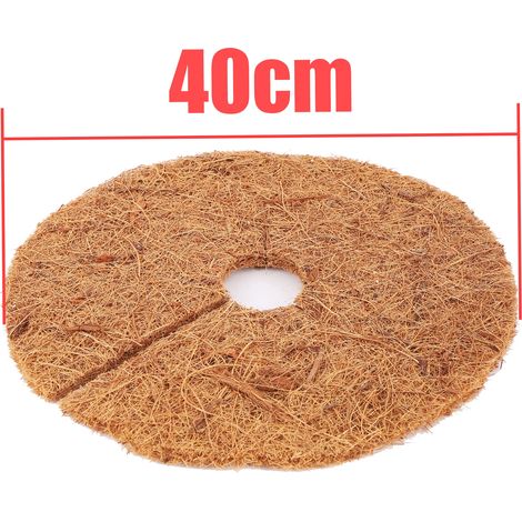 (40 cm, 1 pièce) Tapis de paillis en fibre de coco naturelle pour arbres, protège-pot de fleurs, coussin anti-mauvaises herbes, chaud et anti-humidité (1/4)