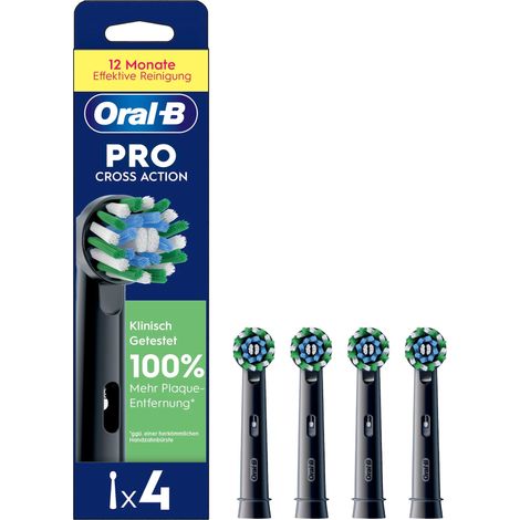 Oral-B Pro CrossAction Schwarz 4er Aufsteckbürsten