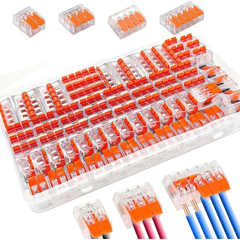 90pcs 2/3/4/5 Pin Plug Cable Connector with Control Lever for Fixed Flexible Cable (Orange) (1/5)