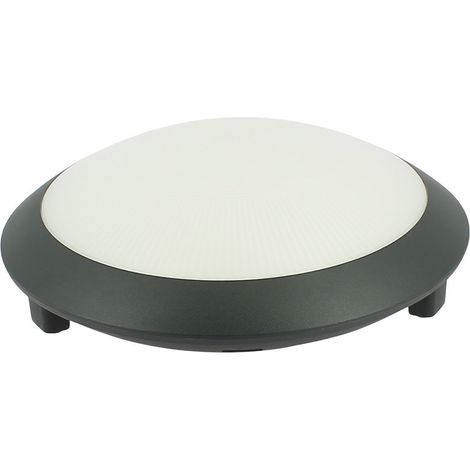 Arum Lighting – Plafonnier noir E27 étanche IP65 – Résistant aux chocs IK08 – Ø 30 cm pour salle de bain et extérieur – Alimentation 220-240V