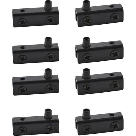 Charnière de porte en verre, kit de remplacement de 8 pièces de charnières pivotantes pour porte en verre sans cadre noir réglables, adapté pour porte en verre à battant libre de 5-6 mm (1/5)