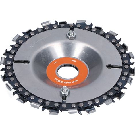 Disque à aiguiser pour sculpture sur bois, meule pour chaîne de tronçonneuse, disque circulaire à 22 dents, 10 cm (4 pouces) (1/5)