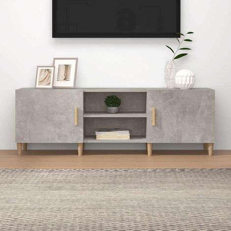 812622 vidaXL TV Cabinet Concrete Grey 150x30x50 cm Engineered Wood (1/5)