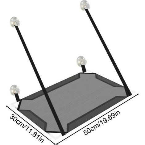 1 Perchoir pour chat, structure en PVC, ventouses solides, hamac de fenêtre, capacité 10 kg, intérieur (1/4)
