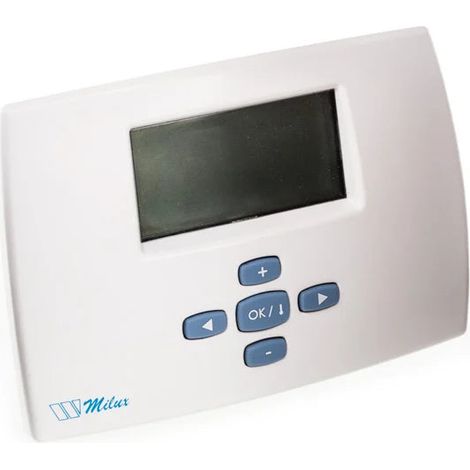 Thermostat sans fil programmable – Récepteur + Émetteur inclus – Chaudière & Plancher chauffant – Piles AA – Watts Milux