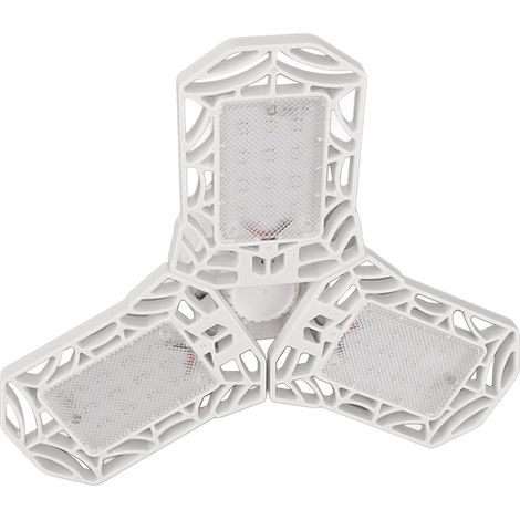 Plafonnier LED modulable 6000K E26/E27 avec 3 panneaux réglables pour garage, atelier, usine, salle de sport (1/5)