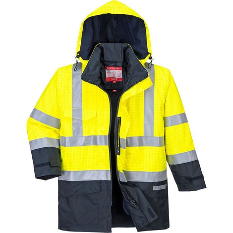 Parka Hv Bizflame Rain Mehrzweckfarbe: Gelb/Navy Größe XL - Portwest