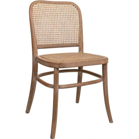 Silla de madera y rejilla marrón 44x40x48/83
