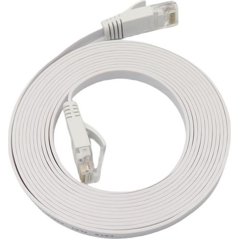 Cavo di rete UTP Cat6a da 1 m, bianco, V-UTP6A01W-flat-lszh