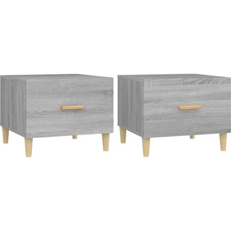 2 pcs Tables basses,Table d'appoint,Table de Salon sonoma gris 50x50x40 cm bois d'ingénierie CFW38602 (1/5)