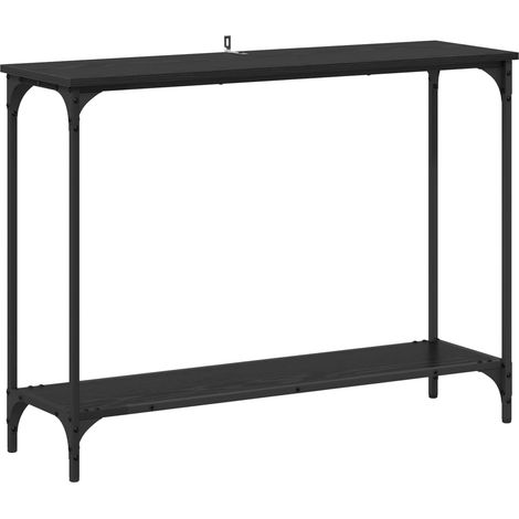 Maison Exclusive - Tavolo consolle con lo scaffale Rovere nero 101 x 30.5 x 75 cm