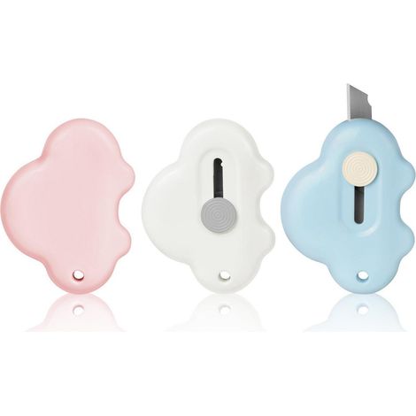Mini Cuttermesser 3er Set einziehbar, Brieföffner für Umschläge und Pakete