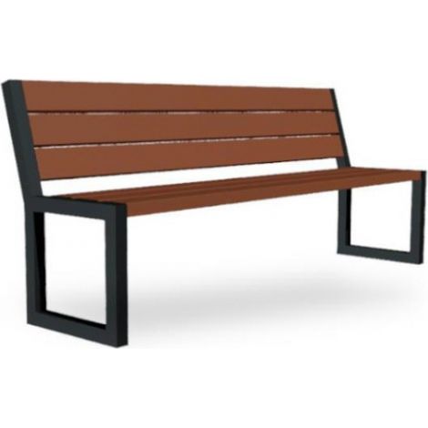 Panchina in Legno di Pino tinto Noce 200 x 55 x H 78 cm