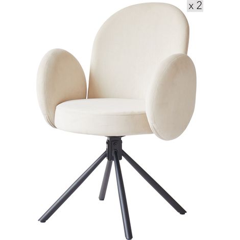 Nordlys - Lot de 2 Chaises de Salle a Manger Scandinaves Metal (1/5)