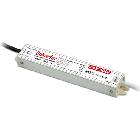 Transformateur LED 220V 24V étanche 30W IP67 1.25A universel Scharfer SCH-30-24 (1/3)