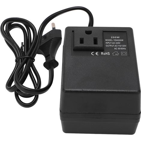 Adaptateur de voyage avec convertisseur de tension, adaptateur de prise de voyage universel, puissance maximale de 200 W, prise UE 220 V CA (1/5)