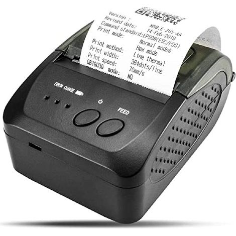 Stampante termica Bluetooth wireless (FR) Stampante portatile per fatture personali da 58 mm Mini stampante POS USB per ristoranti Compatibile con Android/PC/Windows/Linux