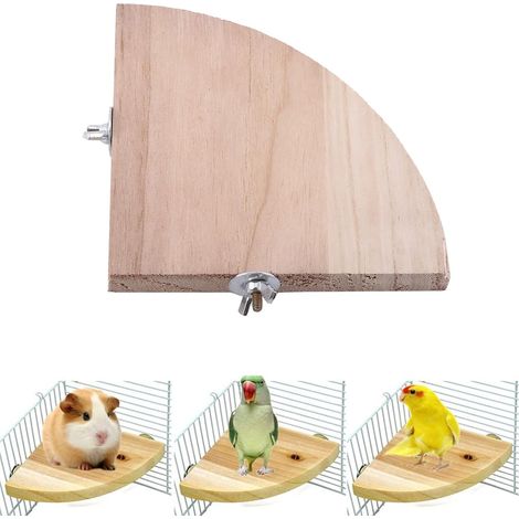Perchoir pour cage à oiseaux, plateforme, jouet pour perruche, aire de jeu en bois en forme d'éventail, accessoire de cage (1/5)