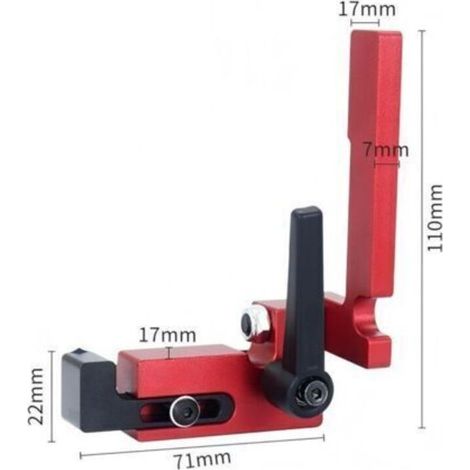 Guide d'onglet en aluminium en forme de T de 75 mm de hauteur pour scie circulaire