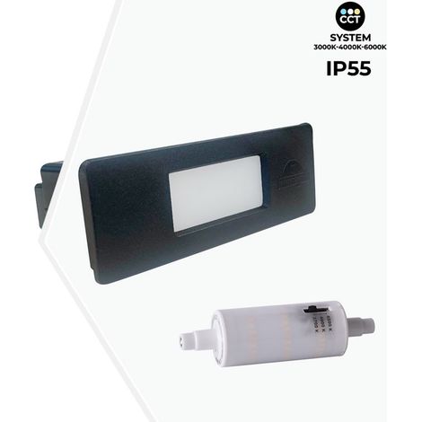 Fumagalli Nina 150 Faretto Segnapasso Incasso Muro Nero OPALE LED R7S 3,2W CCT SET (1/5)