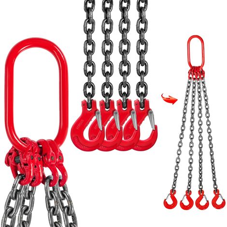 Chaîne de levage, 4 jambes, diamètre de 8 mm, acier allié (1/5)