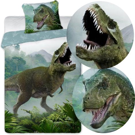 Bettwäsche-Set 140x200+70x90 Baumwolle T-REX 002 grün (1/2)