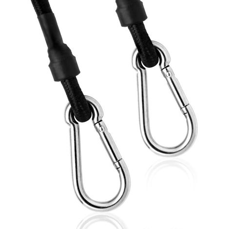 royaluxe -pièces corde élastique avec crochets, 6mm x 120CM corde élastique pour vélo, moto, tente de voiture, bâche de camping, remorque, acier inoxydable 304 avec boucle corde élastique. (1/5)