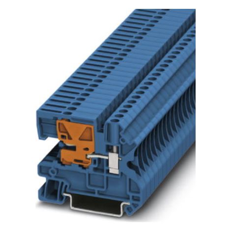 Phoenix Contact UTN4 - Abrazadera de riel DIN Simple Azul, 250 V/32 A, Paquete de 50 Unidades