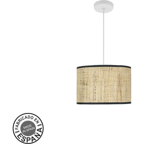 Colgante moda 1xe27 blanco/cañizo oscuro regx30x3