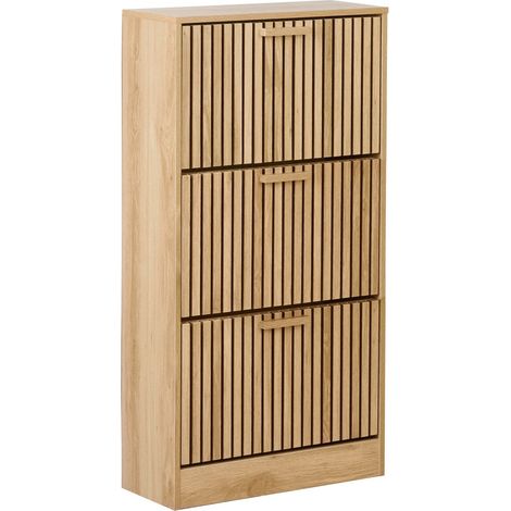 Scarpiera 3 scomparti MDF Gambe in legno di pino Legno chiaro Lynwood
