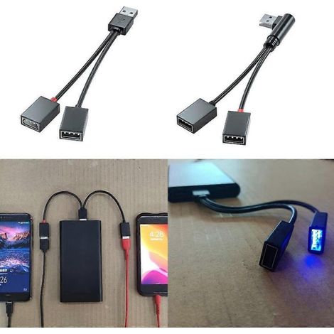 Câble répartiteur USB avec adaptateur de charge pour voiture, école, bureau - Transfert de données - Phare droit