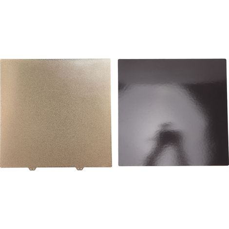 Plaque acier PEI 377x370mm or avec revêtement poudre, accessoire imprimante 3D pour Ender 5 Plus, adhésif magnétique intégré. (1/5)
