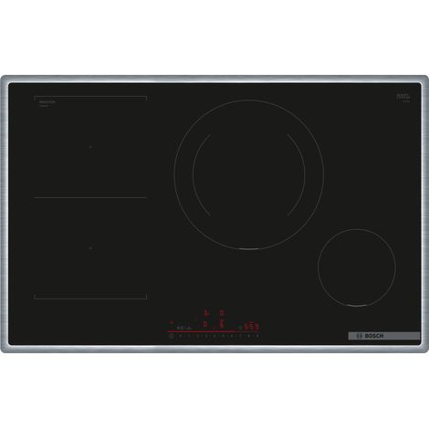 Bosch – Table de cuisson à induction encastrable 80 cm 4 feux – PVS845HB1E – Puissance 7400W – Commande tactile avant – Noir (1/5)