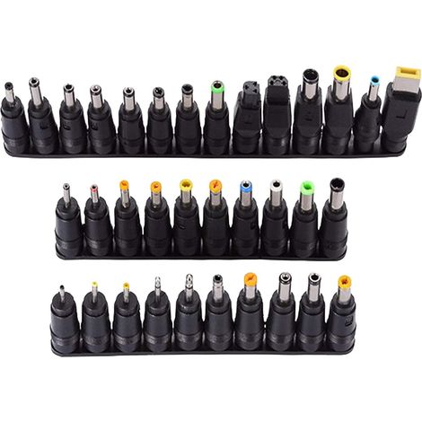 Lot de 34 blocs d'alimentation universels 5,5 x 2,1 mm AC DC pour ordinateur portable, ordinateur et audio, TV, etc (1/5)