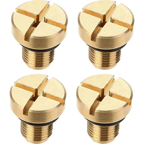 4x 17111712788 Entlüftungsschraube Gold für Kühlmittel-Ausgleichsbehälter für BMW E36 E39 E46 usw. (1/5)