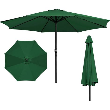 Wolketon Parasol Ø350 cm, ombrellone da giardino, non inclinabile, telo con rivestimento PA, protezione UV fino a UPF 50+, senza base, verde (1/5)
