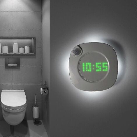 Veilleuse avec détecteur de mouvement, veilleuse LED intelligente avec horloge pour salle de bain, chambre, placard, applique murale magnétique - Yvan (1/5)