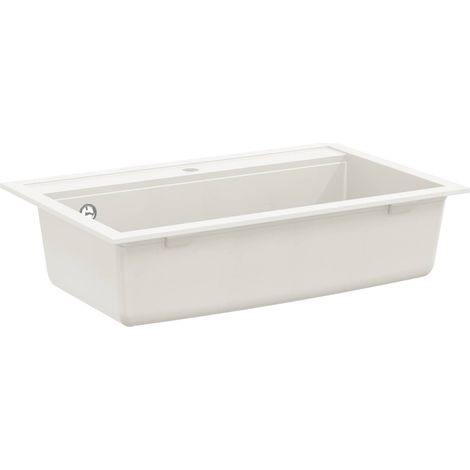 Sink White 795 x 505 mm Granite vidaXL